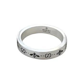 GUCCI 925 Sterling Silver Rings Unisex Silver