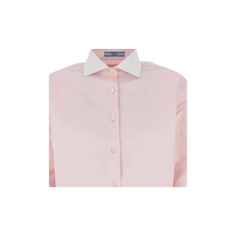 PRADA Logo Embroidered Button Up Shirt-2