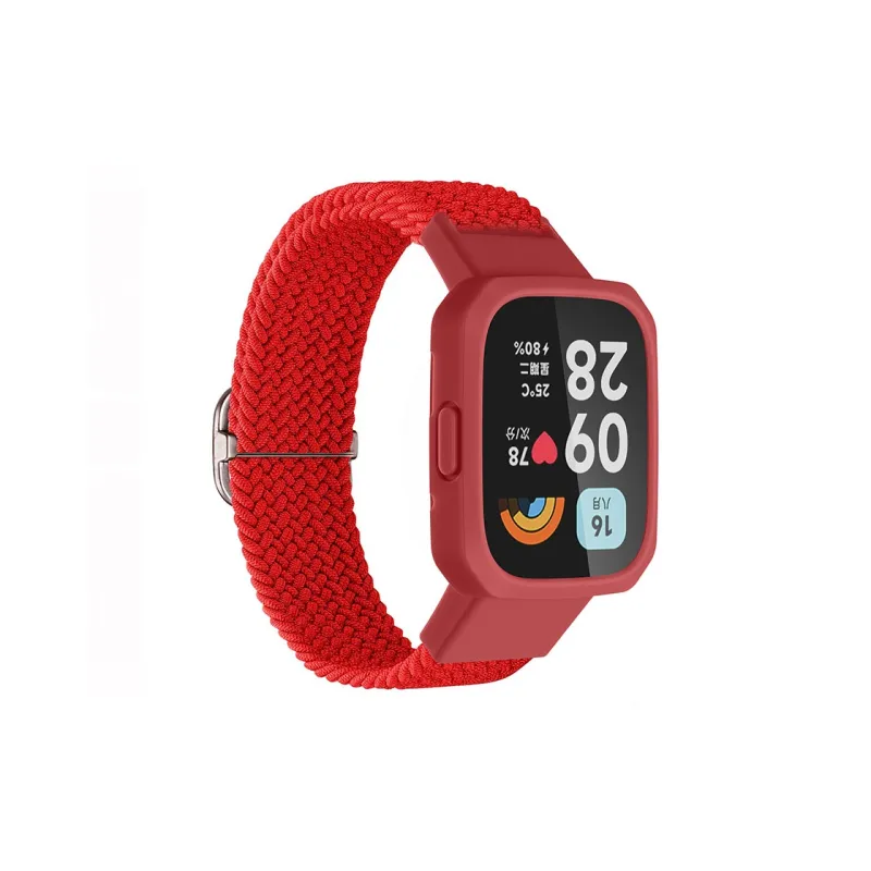 ZHENGGUANG Watch Band Red Beige Compatibility Fabric Material-11