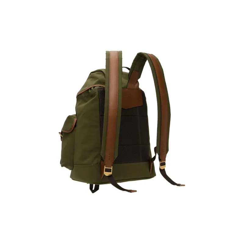 Polo Ralph Lauren Fabric With Calfskin Backpack Men's Olive Green-2
