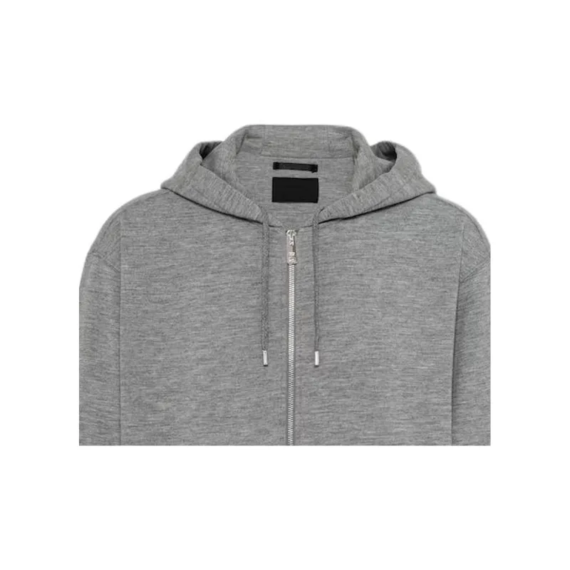 PRADA Triangle logo Zip up Hoodie-4