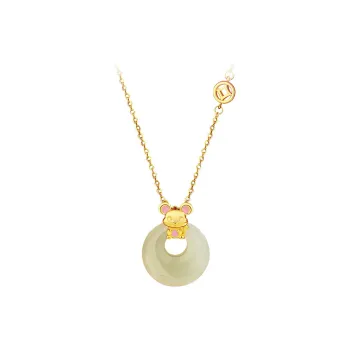 Qing Yi Hetian Jade Necklaces Pale Greenish White Jade Unisex