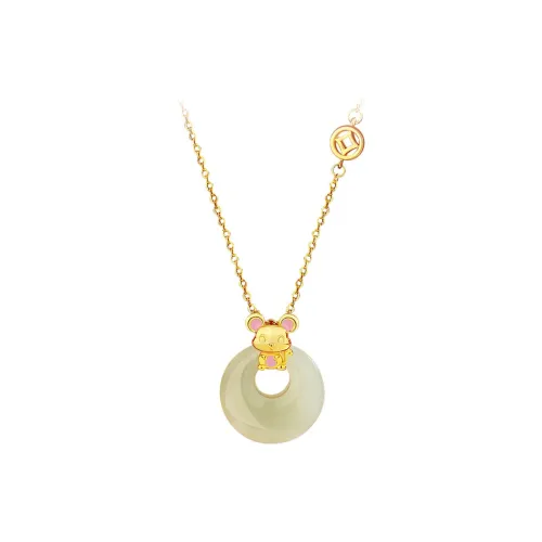 Qing Yi Hetian Jade Necklaces Pale Greenish White Jade Unisex