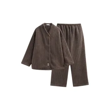 Same Language Pajama Set Women's Red Ink Brown