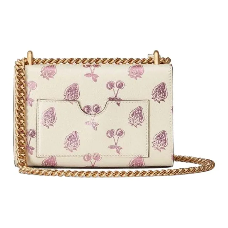 GUCCI Padlock Leather Crossbody Bag Shoulder Bag Small Size Women's White-1