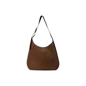 PRADA Suede Handbag, Shoulder Bag Women's Brown