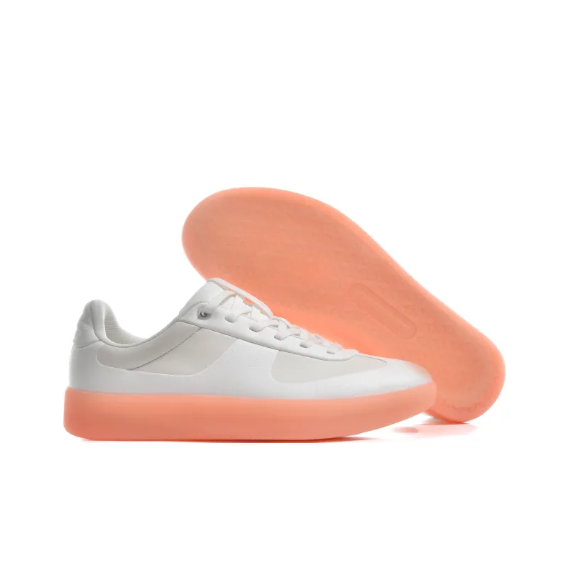 TREEPERI Coverage Slip Resistant Cushioning Low Top Skateboard Shoes Unisex White Orange-5