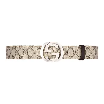 GUCCI Reversible Gg Supreme Belt Beige/Ebony
