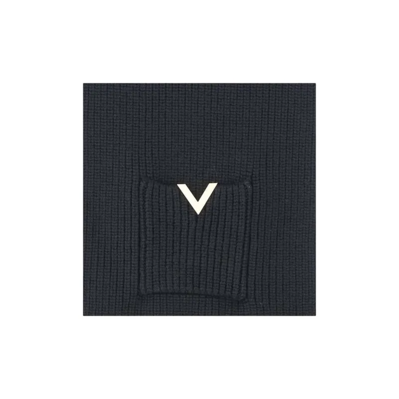 Valentino Wool Fleece Scarf Women's Black-1