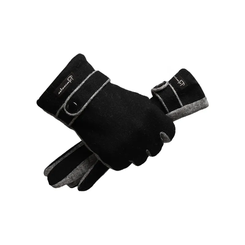 15 MINS 80% Wool 20% Polyester Knit Gloves Men's-0