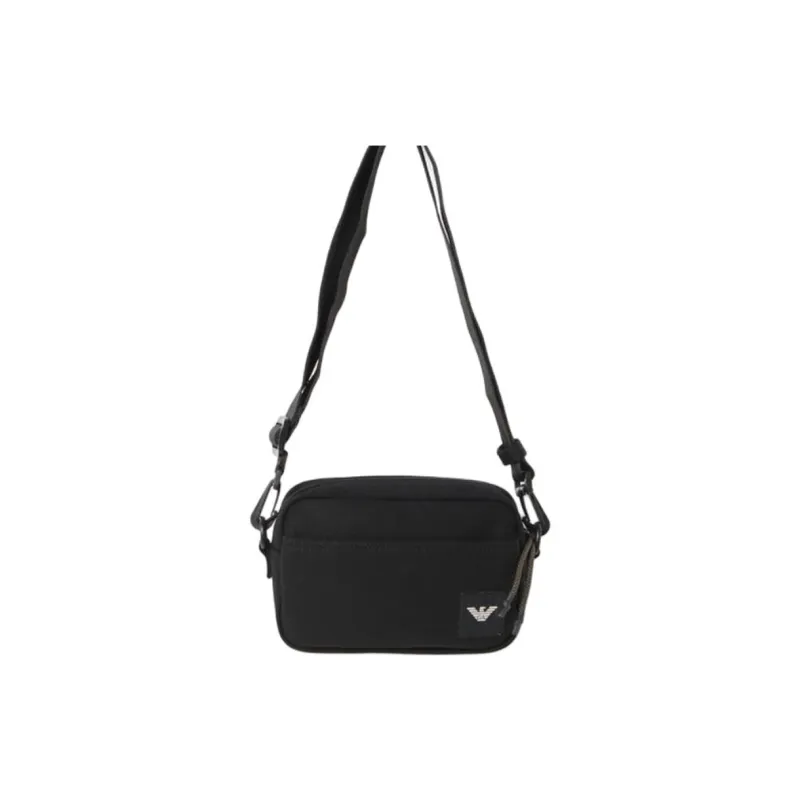 EMPORIO ARMANI Cotton Shoulder Bag, Crossbody Bag Men's Black-1