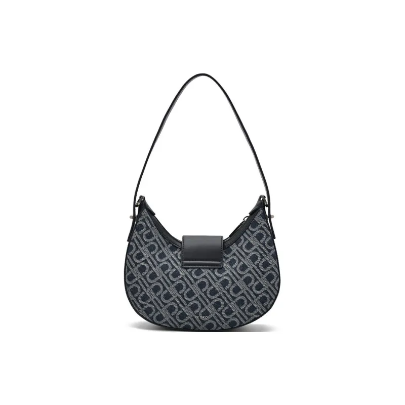 PEDRO Icon Series Cow Leather Shoulder Bag, Crossbody Bag Trumpets Women's Dark Blue-4