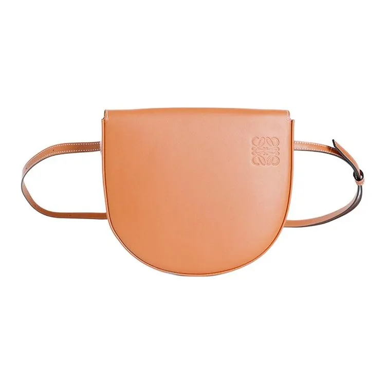 LOEWE Heel Cow Leather Semi-Round Horse Shoe Bag Crossbody Bag Shoulder Bag Women's Tan-0