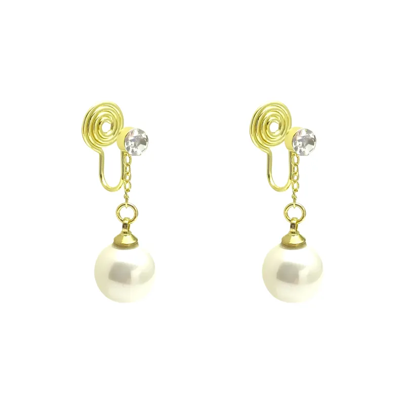 ERXI Zircon Clip On Earrings Women's-0