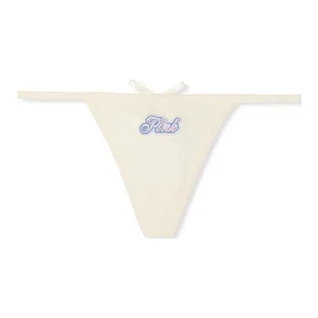Victoria's Secret PINK Powder Puff Cotton V-String Panty / CPT Underpants Women's 1 Pack Yellow