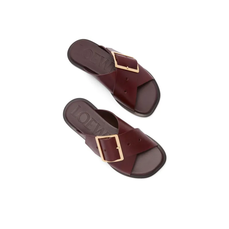 LOEWE Petal Slide Slippers Women's Burgundy-3