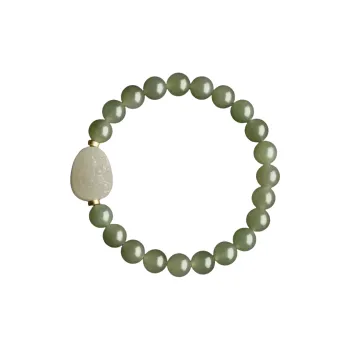 Jing Ruyu Hetian Jade Bracelets Pale Greenish White Jade Unisex