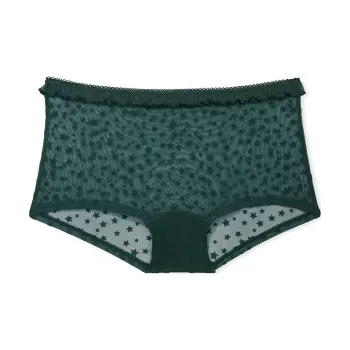Victoria's Secret PINK Wink Boyshort Panty / Deep Forest Underpants Women's 1 Pack Deep Forest