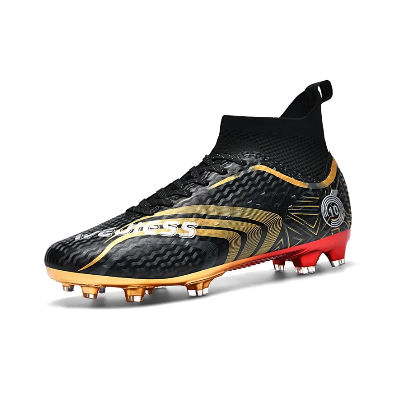 CAMKIDS Slip Resistant Anti Kick Lightweight Cushioning Support High Top Kids' Soccer Shoes Teenagers-9