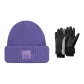 Purple Hats & Caps+Black Gloves