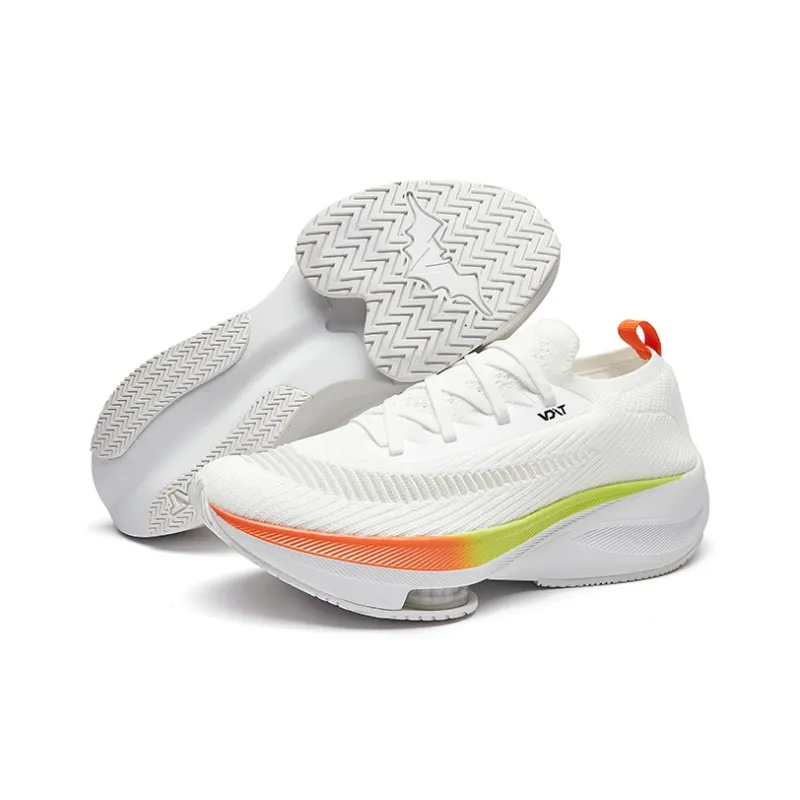 VOIT Cushioning, Slip Resistant, And Abrasion Resistant Low Top Running Shoes Unisex White Red-3