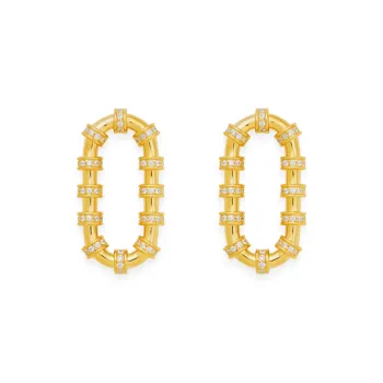 Mistova JEWELRY Eco Friendly Copper Gold Plated With Zircon Chain Ring With Stone Earrings Women's Gold
