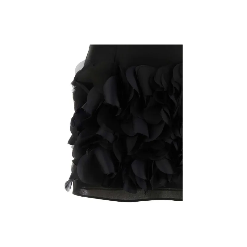 PRADA Enamel Triangle Logo Straight Hem Mini Skirt-3