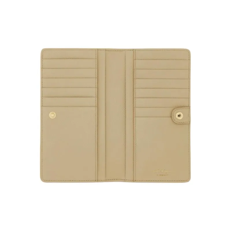 FERRAGAMO Calfskin Wallet Tubas Women's Stone Color-3