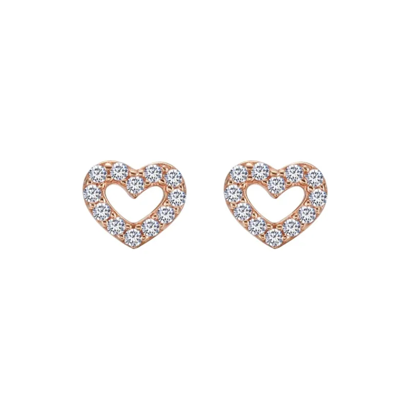 Heart To Heart 18K Gold Stud Earrings Women's-0
