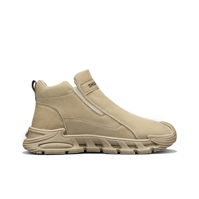 Binary Work Boots Men High Top Khaki-1