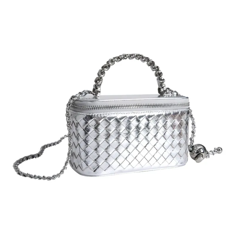 Moran & Karly Cow Leather One Shoulder Handbags Regular Women's Space Silver-2