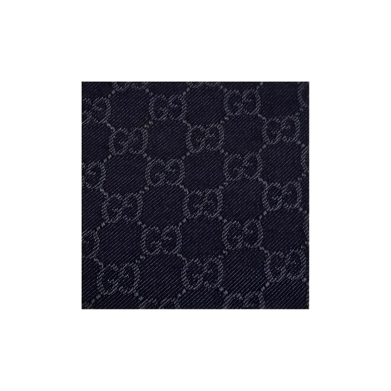 GUCCI Pure Wool Knit Scarves Unisex Dark Blue-2