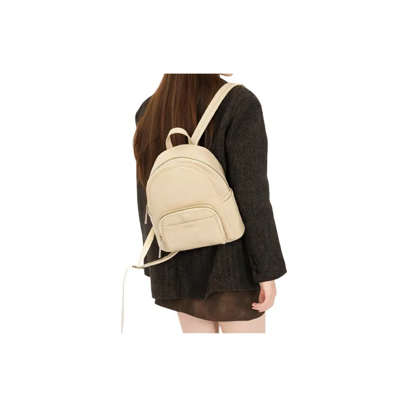OMI Synthetic Leather Backpack Regular Women's Apricot White/Black/Dark Coffee-9
