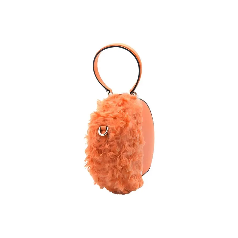 MOSCHINO Leather Clutch Women's Orange-3