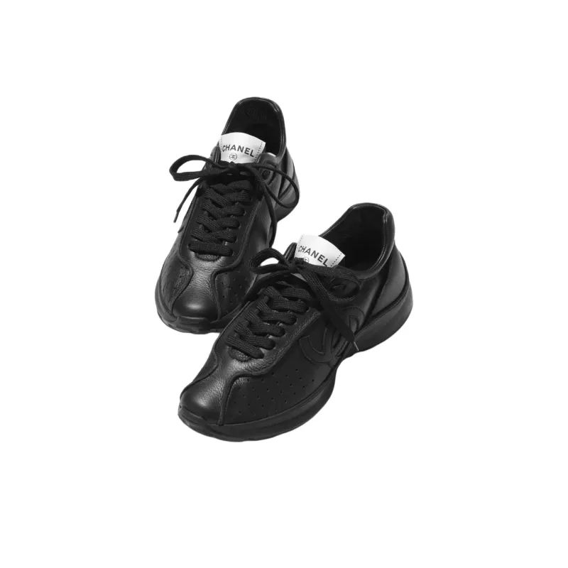 CHANEL Low Top Casual Shoes Women's Black-2