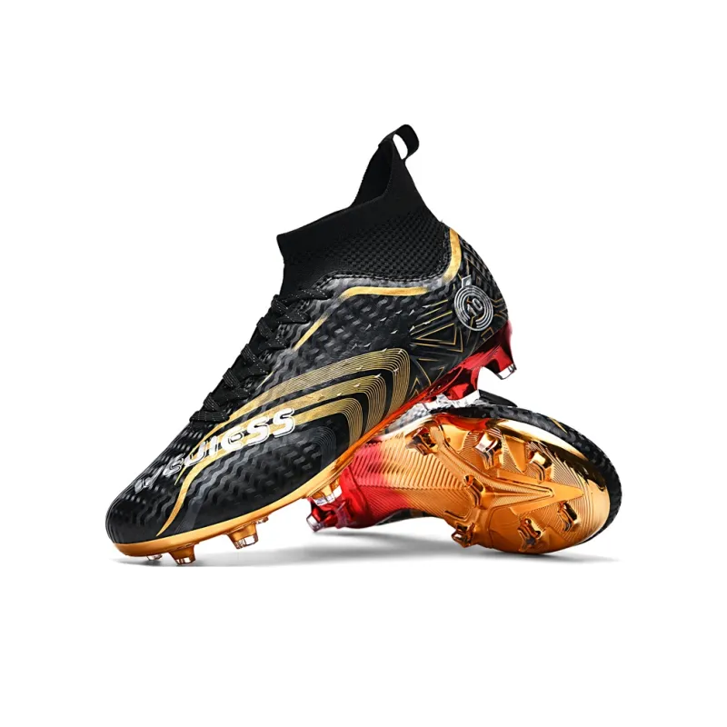 CAMKIDS Slip Resistant Anti Kick Lightweight Cushioning Support High Top Kids' Soccer Shoes Teenagers-8