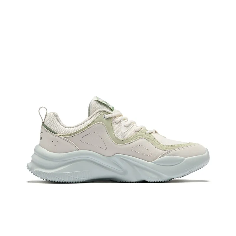 Erke Anti Slip Wear Resistant Low Top Casual Shoes Women's Beige Green-1