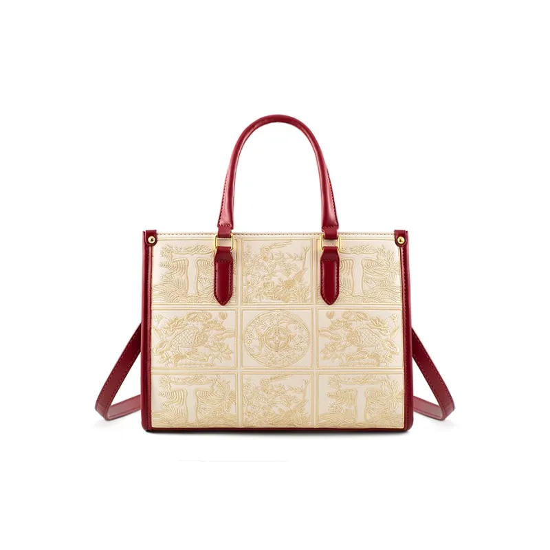 Vigno Synthetic Leather One Shoulder Crossbody Tote Handbag Regular Women's Red-5