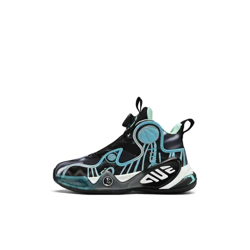 Prince McQueen Kids' Shoes Slip Resistant Cushioning Abrasion Resistant Mid Top Kids' Running Shoes Black Blue Kids'