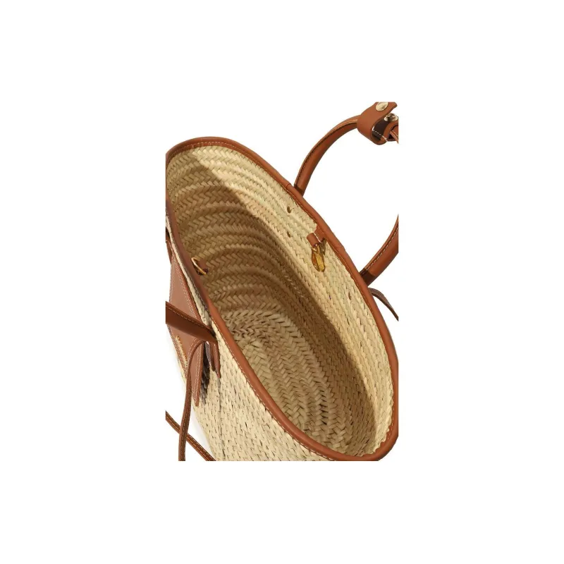 Jacquemus Palm Fiber Straw Bag One Shoulder Handbag Women's Light Umber-3