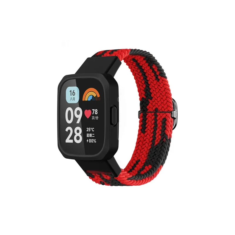 ZHENGGUANG Watch Band Red Beige Compatibility Fabric Material-15