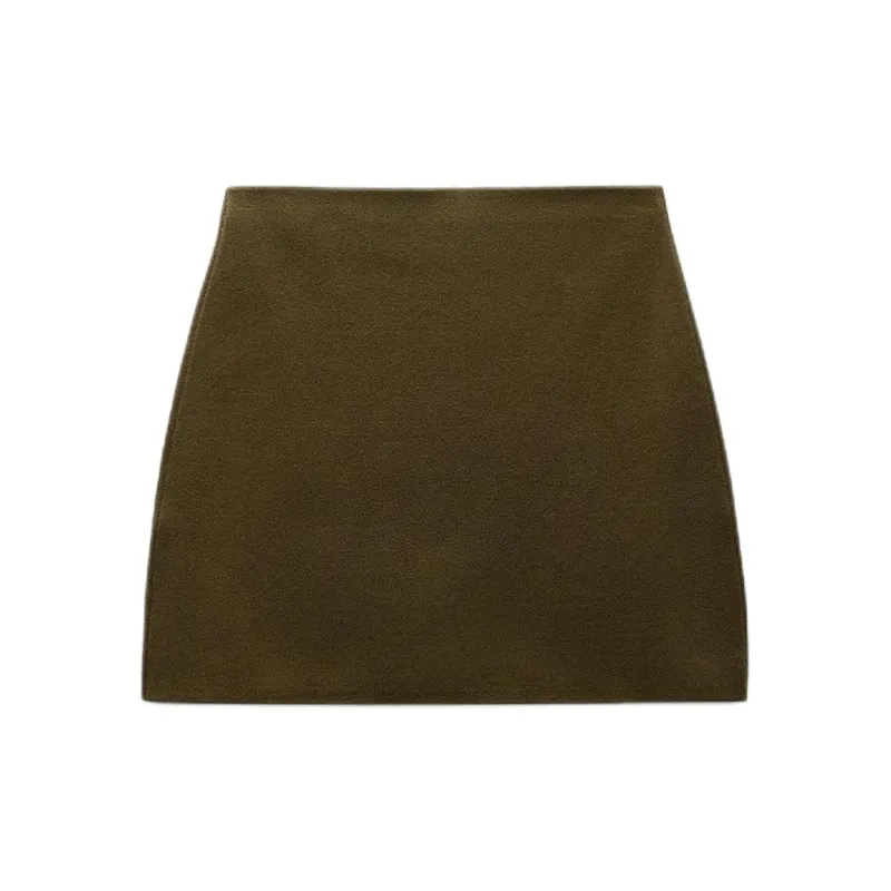 ZARA Casual Short Skirts Women's Olive Green-1