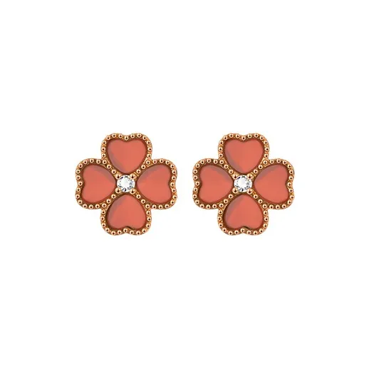 Heart To Heart 18K Gold Stud Earrings Women's-3