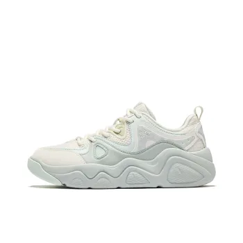 Erke Battery Panda Series Anti Slip Wear Resistant Low Top Skateboard Shoes Women's Microcrystal White Light Gray Green