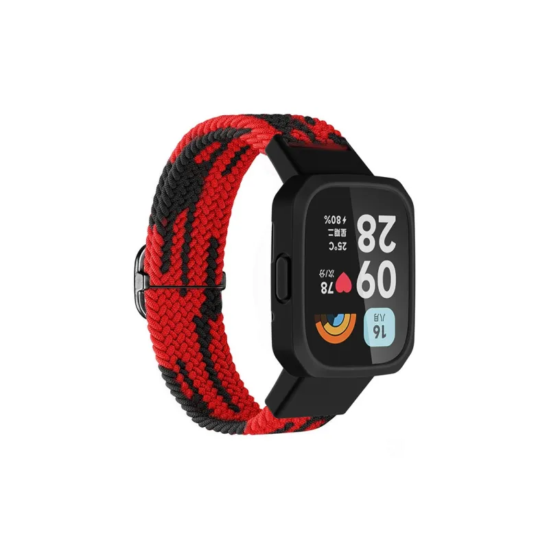 ZHENGGUANG Watch Band Red Beige Compatibility Fabric Material-17