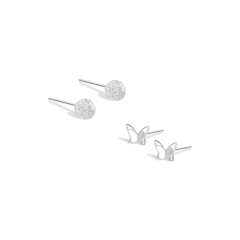 BLANK IN BLANK Sterling Silver Stud Earrings Women's Couple Bestie Female Friend Girl Birthday-0