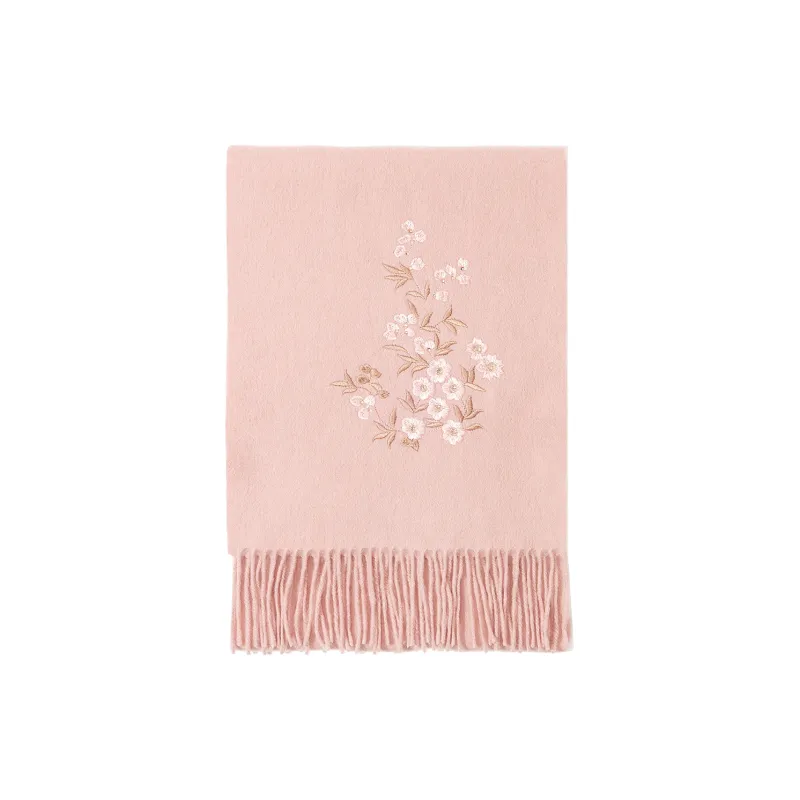Shanghai Story Sheep Wool Knit Scarves Women's Sandalwood 5 Colors To Choose From-4