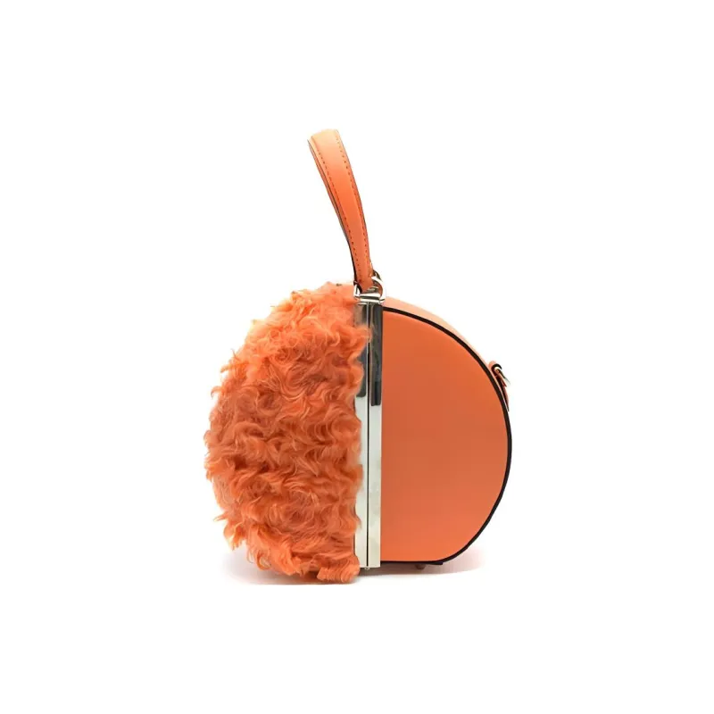 MOSCHINO Leather Clutch Women's Orange-2