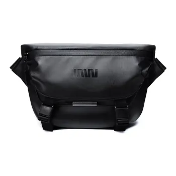 SEPTWOLVES PVC Backpack Messenger Bag Crossbody Bag QPL Unisex Black