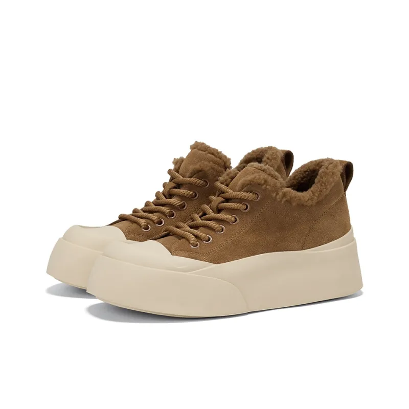 GG-CC Anti-Slip Wear-Resistant Low-Top Fleece-Lined Skateboard Shoes Women's-1